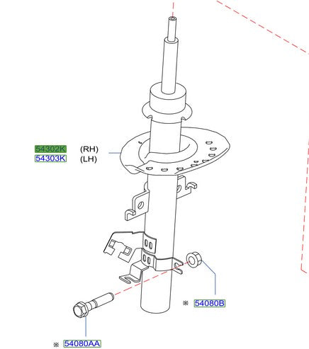 Amortiguador Delantero Derecho Original Nissan Qashqai 2.0 2014/2021