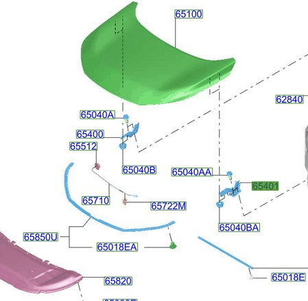 Bisagra Capot LH Original Nissan X-Trail 2.5 2022/2025