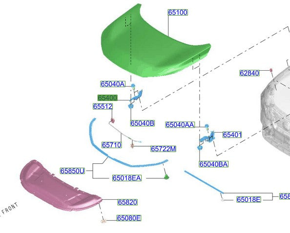Bisagra Capot RH Original Nissan X-Trail 2.5 2022/2025